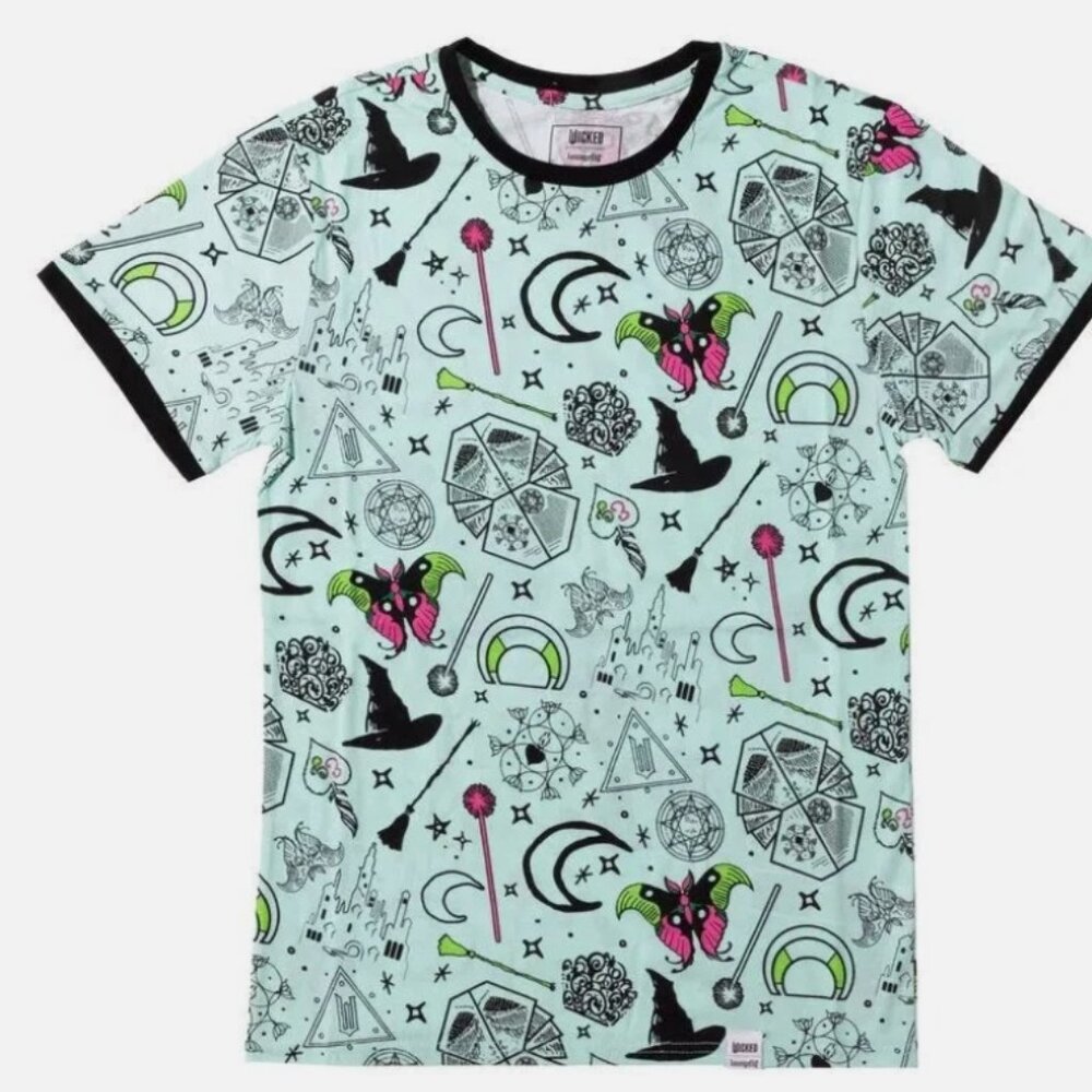 Loungefly WICKED Unisex Ringer Graphic Tee Shirt Size 3X NWT Elphaba Glinda